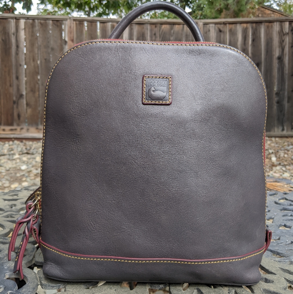 dooney florentine leather zip pod backpack charcoal slate